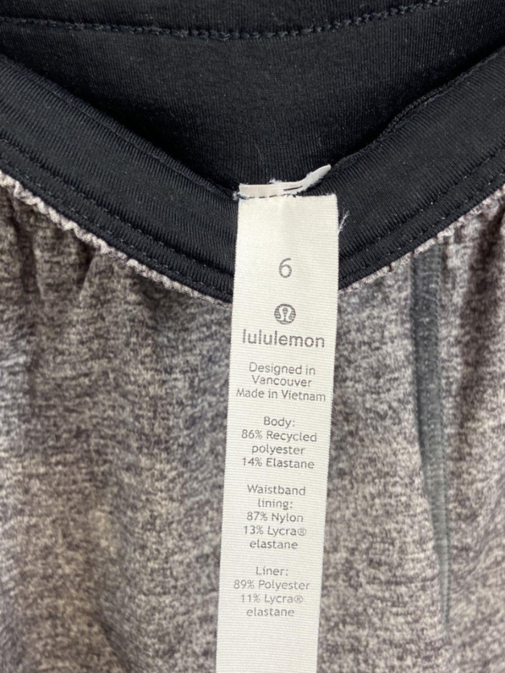 Lululemon Grey Athletic Shorts Sz 6 - Picture 3 of 3